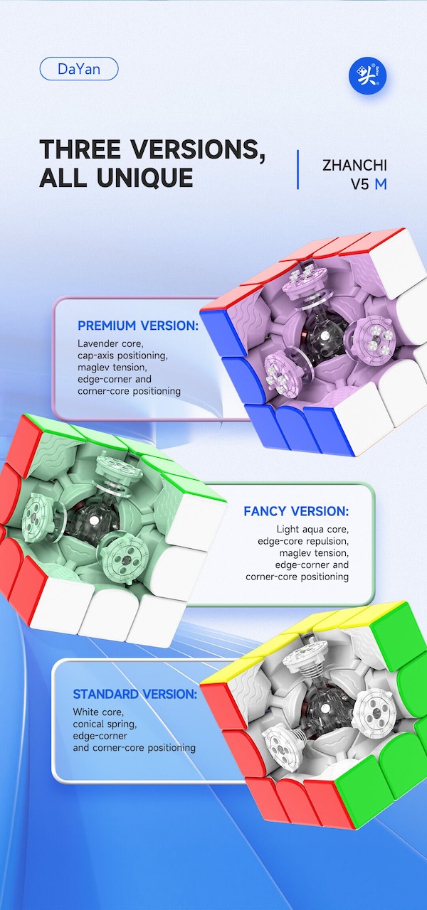 DaYan ZhanChi V5 M 3x3 MagLev UV Coated Stickerles → MasterCubeStore